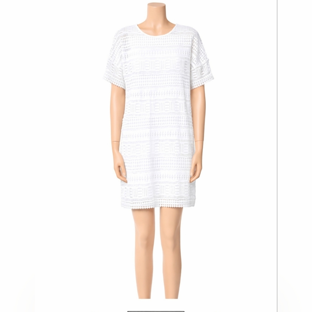 Vince textured Crochet Lined Cotton Dress 0